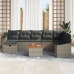 Set de Sofá de Jardín  de 9 Piezas con Cojines Gris Ratán