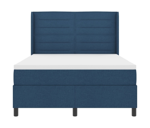 Cama Box Spring  con colchón y LED azul 140x200 cm tela