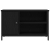 Aparador de TV  Negro Roble 80x40x50 cm Madera Ingeniada y Acero