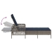 Tumbona Set de 3 Gris y azul marino Ratán PE, metal Plegable