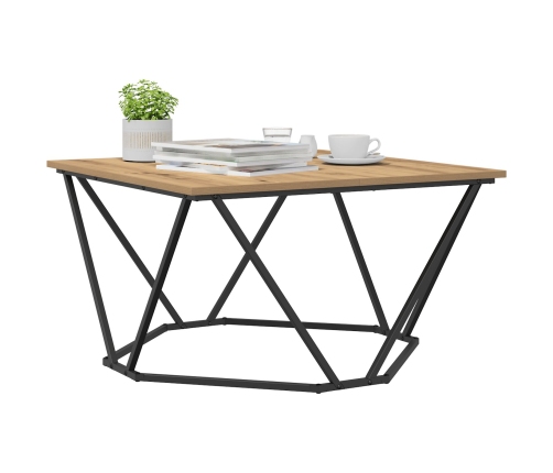 Mesa de Café  Roble Artesanal 80x80x45 cm Madera Ingenierizada