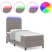 Cama con somier con colchón y LED taupe 100x200 cm tela
