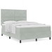 Cama con Somier y Colchón  Gris Claro 160x200 cm Terciopelo