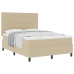 Cama con Base Tapizada con Colchón Verde Claro Gris 140x200 cm Tela de Corduroy