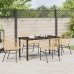 Conjunto de comedor de jardín  de 5 piezas Marrón Ratán Versátil