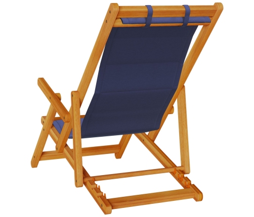 Sillas de Playa Plegables  2 pcs Azul Madera Maciza de Acacia y Textileno