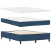 Cama Box Spring con Colchón Azul 160x200 cm de Tela