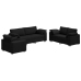 Set de Sofá de 3 Piezas con Cojines Tela Negra