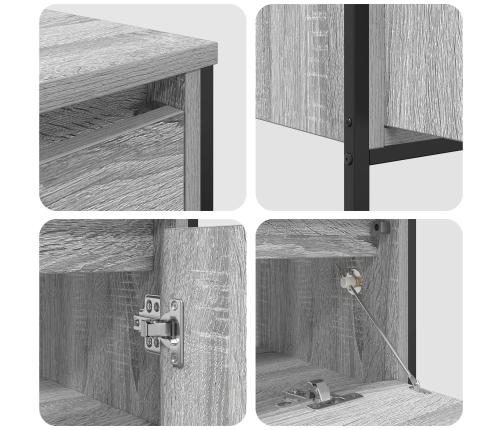 Conjunto de Muebles de Baño de 3 Piezas  Gris Sonoma de Madera Elaborada