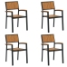 Sillas de exterior  4 pcs apilables de madera maciza de acacia y metal
