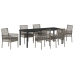 Conjunto de comedor de jardín de 7 piezas con cojines gris poliratán