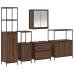 Conjunto de Muebles de Baño de 5 Piezas de  en Madera de Roble Marrón