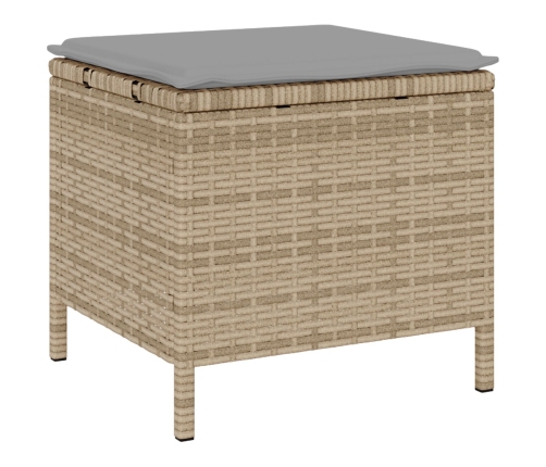 Juego de Comedor de Jardín de 4 Piezas con Cojines Beige Ratán Sintético Acacia