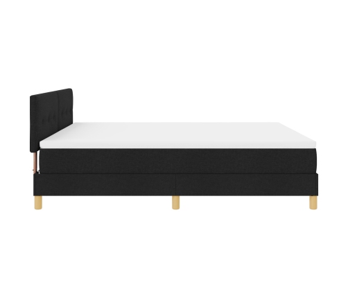 Cama Box Spring  con Colchón Negra 180x200 cm Tela