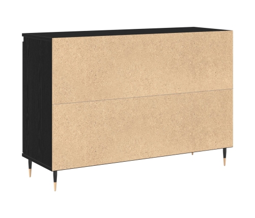 Sideboard  con Puertas y Cajones Negro Roble 101,5x35x70 cm