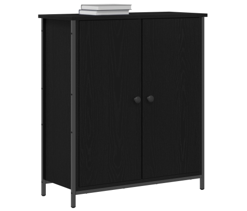 Aparador  Roble Negro 70x30x80 cm Madera Ingenierizada y Acero