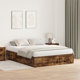 Estructura de Cama  Roble ahumado Madera de Roble Sólido
