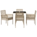 Juego de Comedor de Jardín de 5 Piezas Beige Poliratán