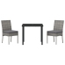 Conjunto de Comedor de Jardín  de 3 piezas Gris Poliratán
