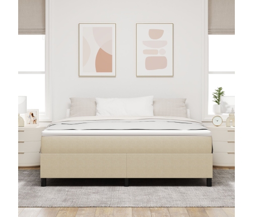 Cama con Base Spring  con Colchón Verde Claro Gris Super King Tela de Corduroy
