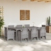 Conjunto de Comedor de Jardín  de 9 Piezas con Cojines en Gris Claro de Poliratán