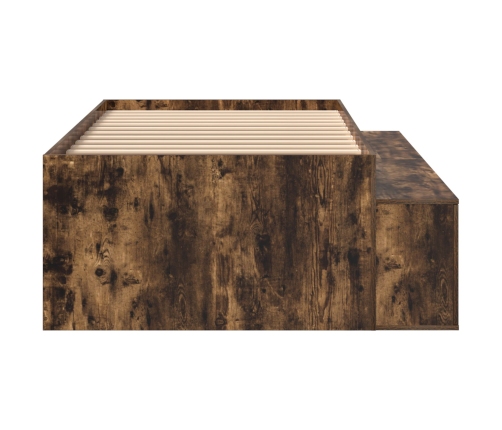 Cama con Almacenamiento Roble Ahumado 90x190 cm