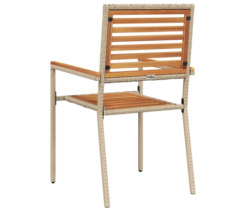 Sillas de jardín apilables  con cojines 2 pcs Beige Polirratan