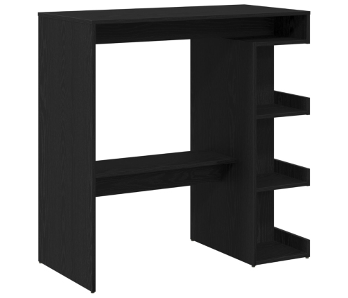 Mesa de Bar de Roble Negro con Estante de Almacenamiento, 100x50x101.5 cm