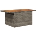 Conjunto de Comedor de Jardín de 7 Piezas con Cojines Gris Ratán Poliéster Acacia