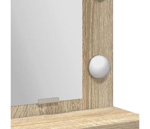 Mesa de tocador con luces LED en Roble de Sonoma, 50x41x135 cm