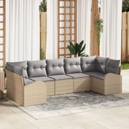 Juego de Sofá de Jardín  Conjunto de 7 Gris Ratán