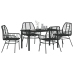 Set de Comedor de Jardín de 5 Piezas Poliratán Negro