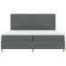 Cama con Box Spring  con colchón gris oscuro 200x200 cm tela