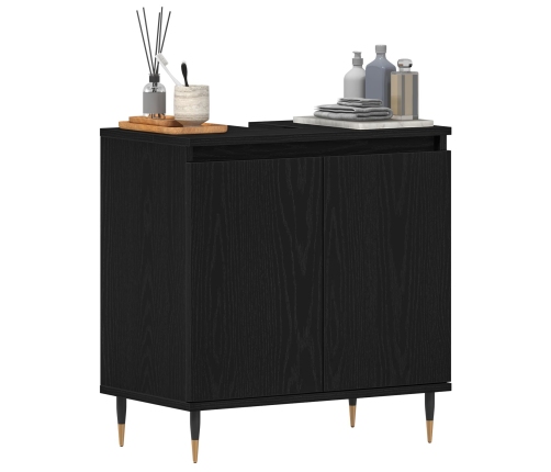 Gabinete para Lavabo  Roble Negro 58x33x60 cm Madera Elaborada