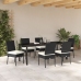 Juego de Comedor de Jardín de 7 Piezas Negro Poliratán