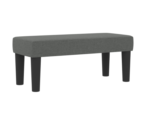 Cama con Base con Colchón y Banco Gris Oscuro 100x200 cm Tela