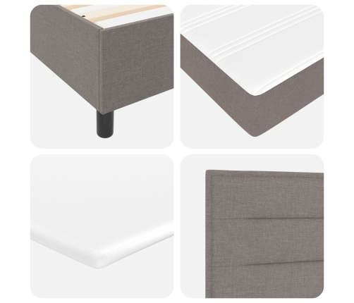 Cama Box Spring con Colchón Taupe 120x200 cm Tela