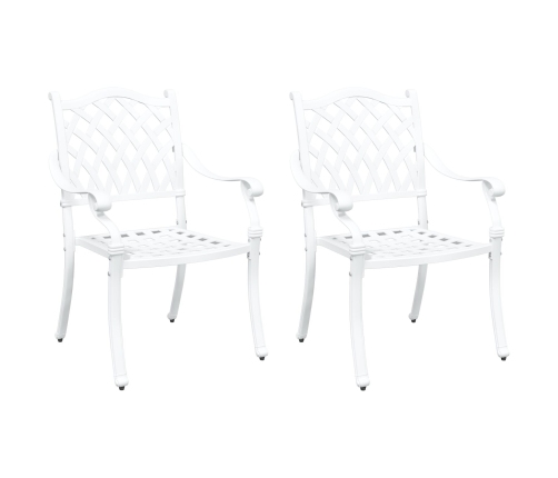 Sillas de Jardín  2 pcs de Aluminio Fundido Blanco