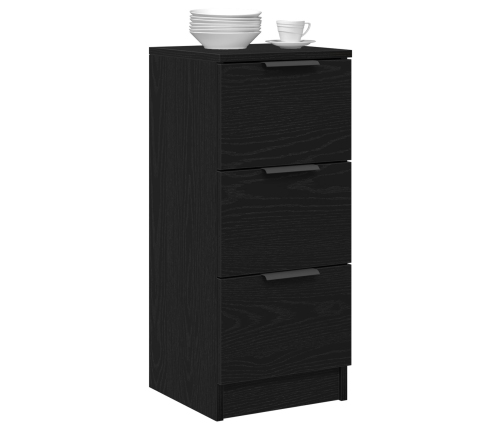 Armario Lateral de Roble Negro 30x30x70 cm Hecho de Madera Ingeniería
