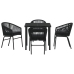 Conjunto de Comedor de Jardín de 5 Piezas Negro Ratán Polímero