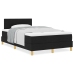 Cama con Box Spring con Colchón Negra 120x200 cm Tela