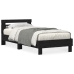 Estructura de Cama  con Luces LED Roble Negro 90x200 cm Madera Ingenierizada