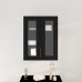 Gabinete Montado en la Pared con Puertas de Vidrio Roble Negro 69.5x34x90 cm