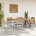 Conjunto de Comedor para Jardín  Conjunto de 7 Gris Metal Duradero
