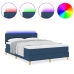 Cama Box Spring con Colchón y LED Azul 140x200 cm Tela
