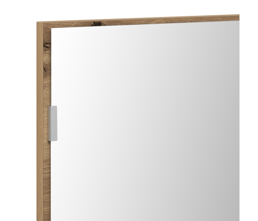 Gabinete de espejo de baño  con luz LED acabado roble artesanal 80x37 cm