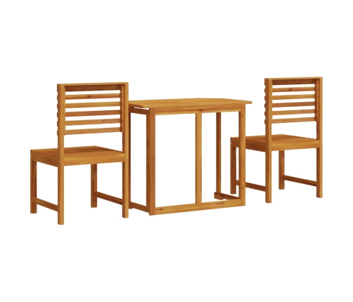 Conjunto de Bistro de Jardín de 3 Piezas  de Madera Maciza de Acacia