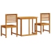 Conjunto de Bistro de Jardín de 3 Piezas  de Madera Maciza de Acacia