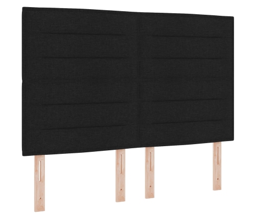 Cabecera  diseño de líneas LED negra 160 cm tela