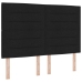 Cabecera  diseño de líneas LED negra 160 cm tela